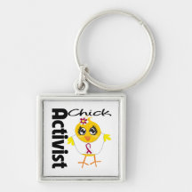 Throat Cancer Activist Chick Key Chain