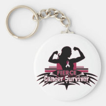 Throat Cancer Fierce Cancer Survivor Keychains