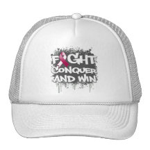Throat Cancer Fight Conquer and Win Hats