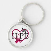 Throat Cancer Hope Butterfly Heart Décor Keychains