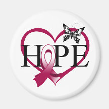 Throat Cancer Hope Butterfly Heart Décor Magnets