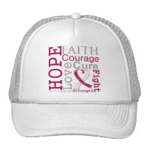 Throat Cancer Hope Faith Motto Trucker Hat