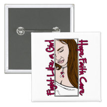 Throat Cancer Hope Fight Like A Girl Pin