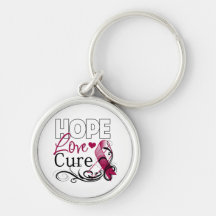 Throat Cancer Hope Love Cure Keychains