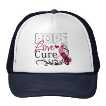 Throat Cancer Hope Love Cure Trucker Hat