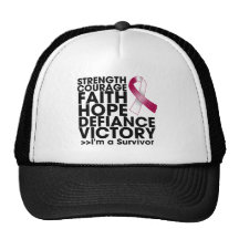 Throat Cancer Hope Strength Victory Hat