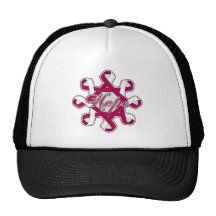 Throat Cancer Hope Unity Ribbons Mesh Hats