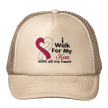 Throat Cancer I Walk For My Hero Trucker Hat