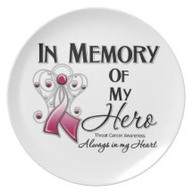 Throat Cancer In Memory of My Hero Party Plate