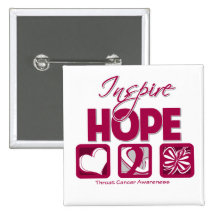 Throat Cancer Inspire Hope Pinback Buttons