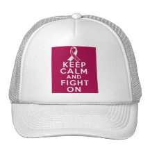 Throat Cancer Keep Calm and Fight On Mesh Hat