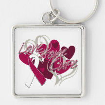 Throat Cancer Love Hope Cure Keychain