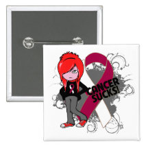Throat Cancer Sucks Pinback Buttons