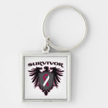 Throat Cancer Survivor Crest Keychains