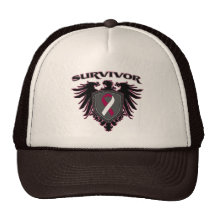 Throat Cancer Survivor Crest Trucker Hats