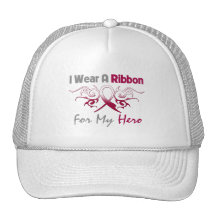 Throat Cancer Tribal Deco Ribbon Hero Trucker Hats