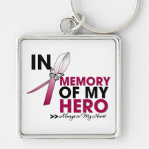 Throat Cancer Tribute In Memory of My Hero Key Chain