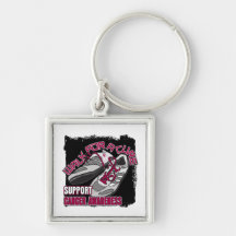 Throat Cancer Walk For A Cure Shoes Key Chain