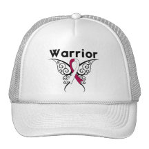 Throat Cancer Warrior Tribal Butterfly Hat