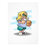 thumbs up basketball girl cartoon graphic personalized invite