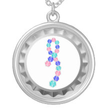 Thyroid Cancer Bottle Cap Journey Ribbon Necklace