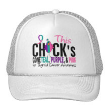 Thyroid Cancer Chick Gone Teal, Purple, and Pink Hats