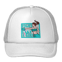 Thyroid Cancer Fight Like A Girl Boxer Mesh Hats