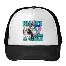 Thyroid Cancer Fight Like A Girl Kick Hat