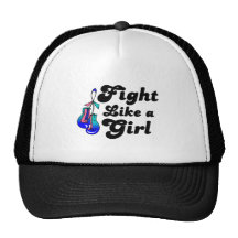 Thyroid Cancer Fight Like A Girl Motto Hats