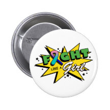 Thyroid Cancer Fight Like A Girl POW! Pins