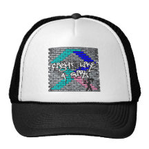 Thyroid Cancer Graffiti Wall Fight Like A Girl Trucker Hat