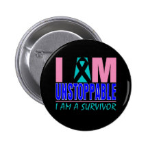 Thyroid Cancer I am Unstoppable Pinback Buttons