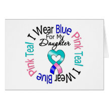 Thyroid Cancer I Wear Heart Ribbon For My Daughter Card