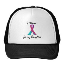Thyroid Cancer I WEAR THYROID RIBBON 1 Daughter Trucker Hat