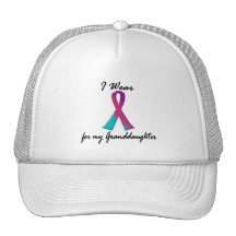 Thyroid Cancer I WEAR THYROID RIBBON 1 Granddaught Trucker Hat