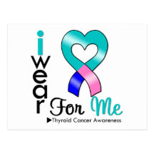 THYROID CANCER Ribbon For Me Post Cards