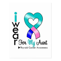 Thyroid Cancer Ribbon For My Aunt Post Cards