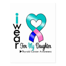 Thyroid Cancer Ribbon For My Daughter Post Cards