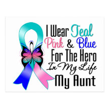 Thyroid Cancer Ribbon Hero My Aunt Postcard