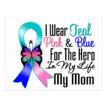 Thyroid Cancer Ribbon Hero My Mum Postcards