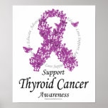 Thyroid Cancer Ribbon of Butterflies Posters