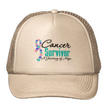 Thyroid Cancer Survivor Awareness Journey Ribbon Trucker Hats