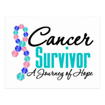 Thyroid Cancer Survivor Awareness Journey Ribbon Postcard