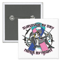 Thyroid Cancer Survivor By Day Ninja By Night Pins