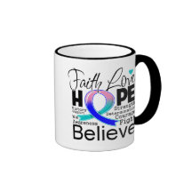 Thyroid Cancer Typographic Faith Love Hope Mug