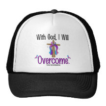 Thyroid Cancer With God I Will Overcome Mesh Hat