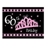 Tiara 60th Birthday Postcard Invitation