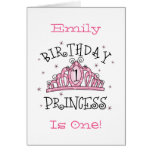 Tiara Princess 1st Birthday Card - Customised