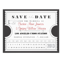 Ticket Punch Card Save the Date Personalized Invite