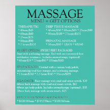 TIFFANY BLUE massage service menu list Print